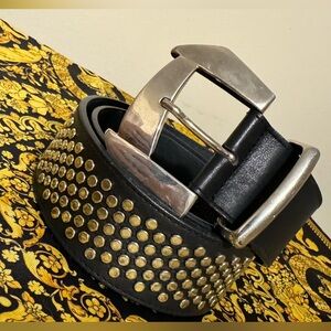 Gianni Versace Versus Studded Big Buckle Leather Belt